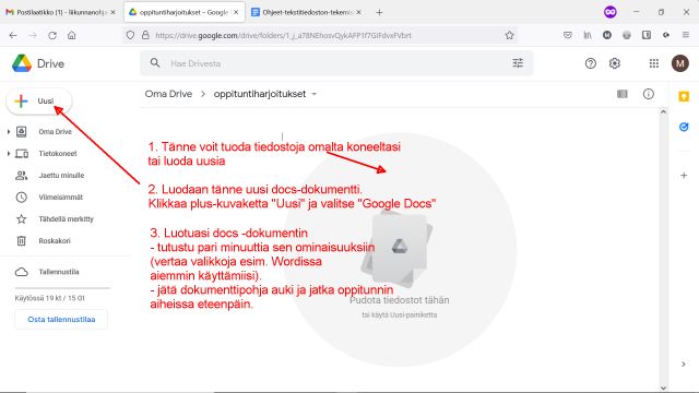 Googledrive ohjeet