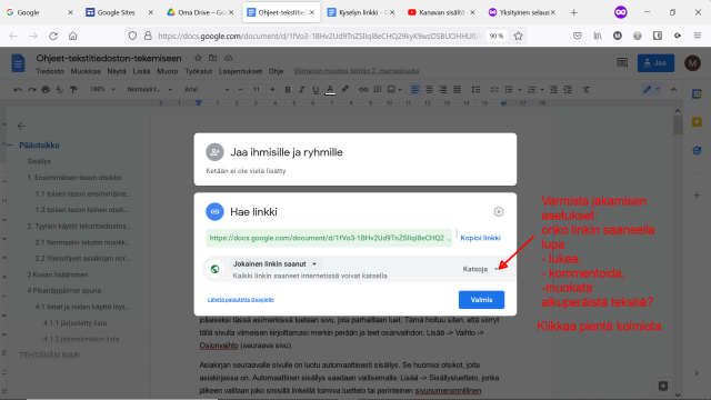 Googledrive ohjeet