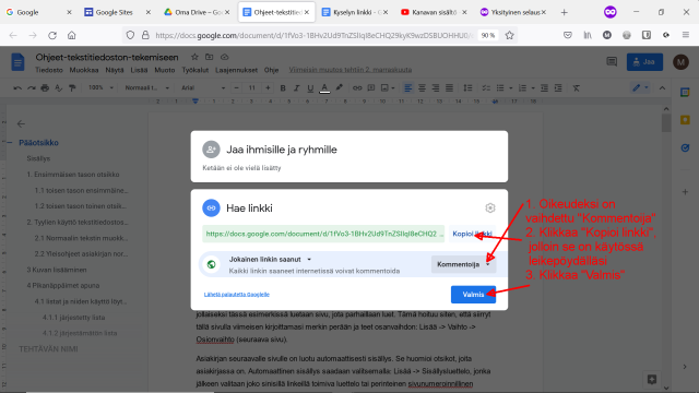 Googledrive ohjeet